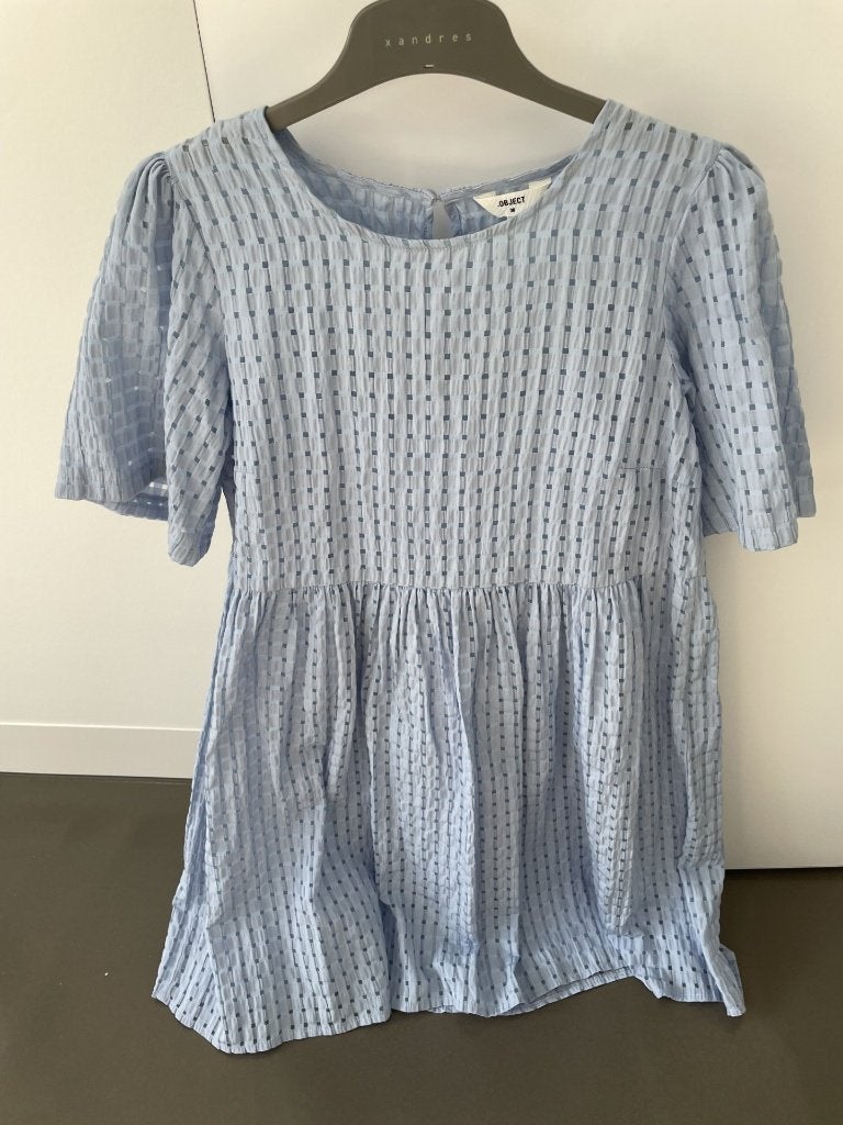 Blauw kleed met onderkleed van Object maat 36, Blauw, Object, Ophalen of Verzenden, Zo goed als nieuw