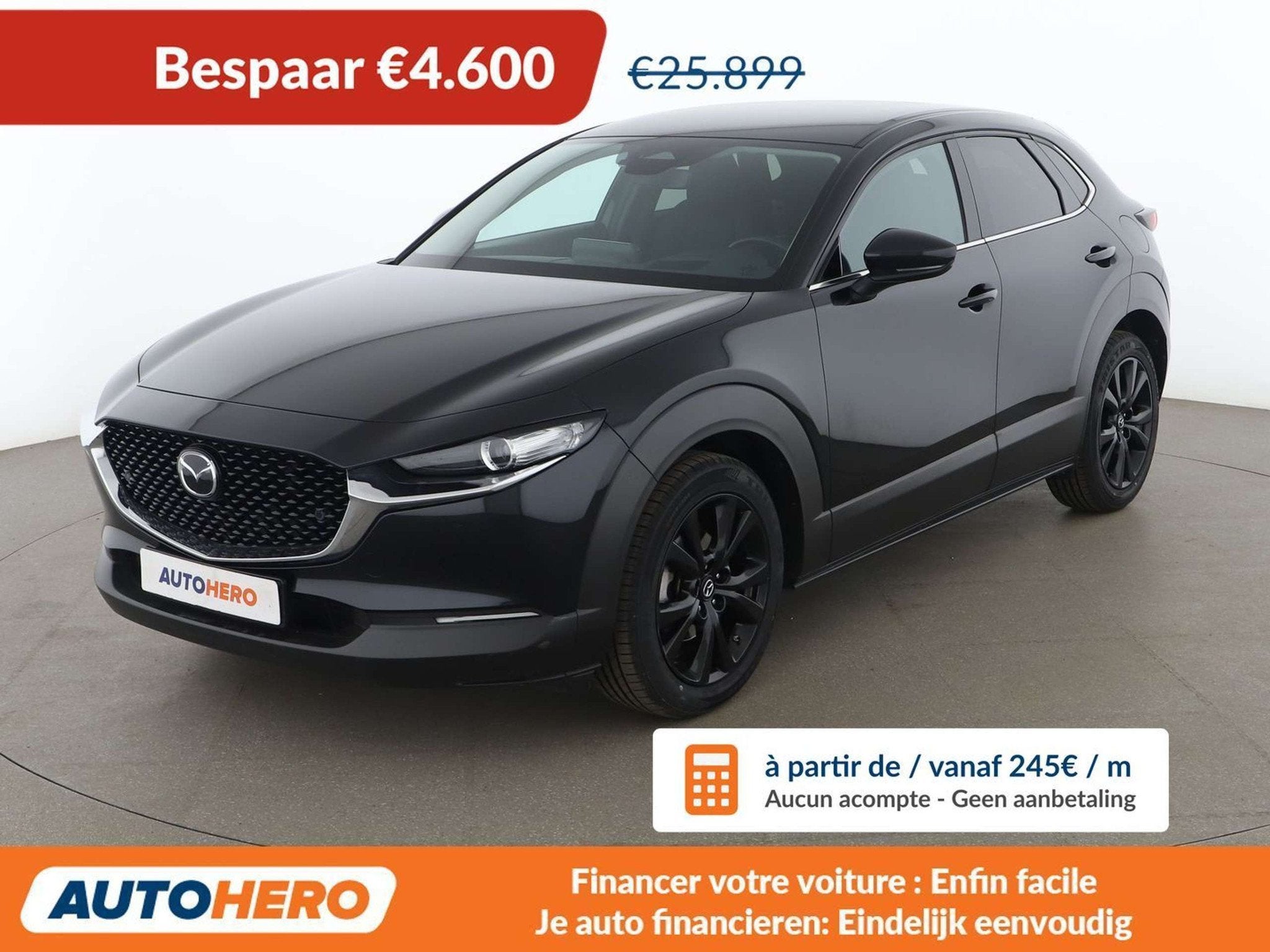 Mazda CX-30 2.0 Skyactiv G Mild-Hybrid Homura 2WD (bj 2024), Auto's, 1998 cc, Stof, Gebruikt, Zwart