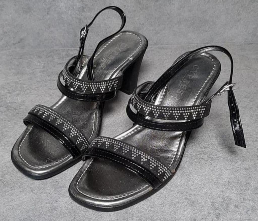 Cypres/ Sandalen met hak/ Maat 37, Kleding | Dames, Zwart, Cypres, Ophalen of Verzenden, Zo goed als nieuw