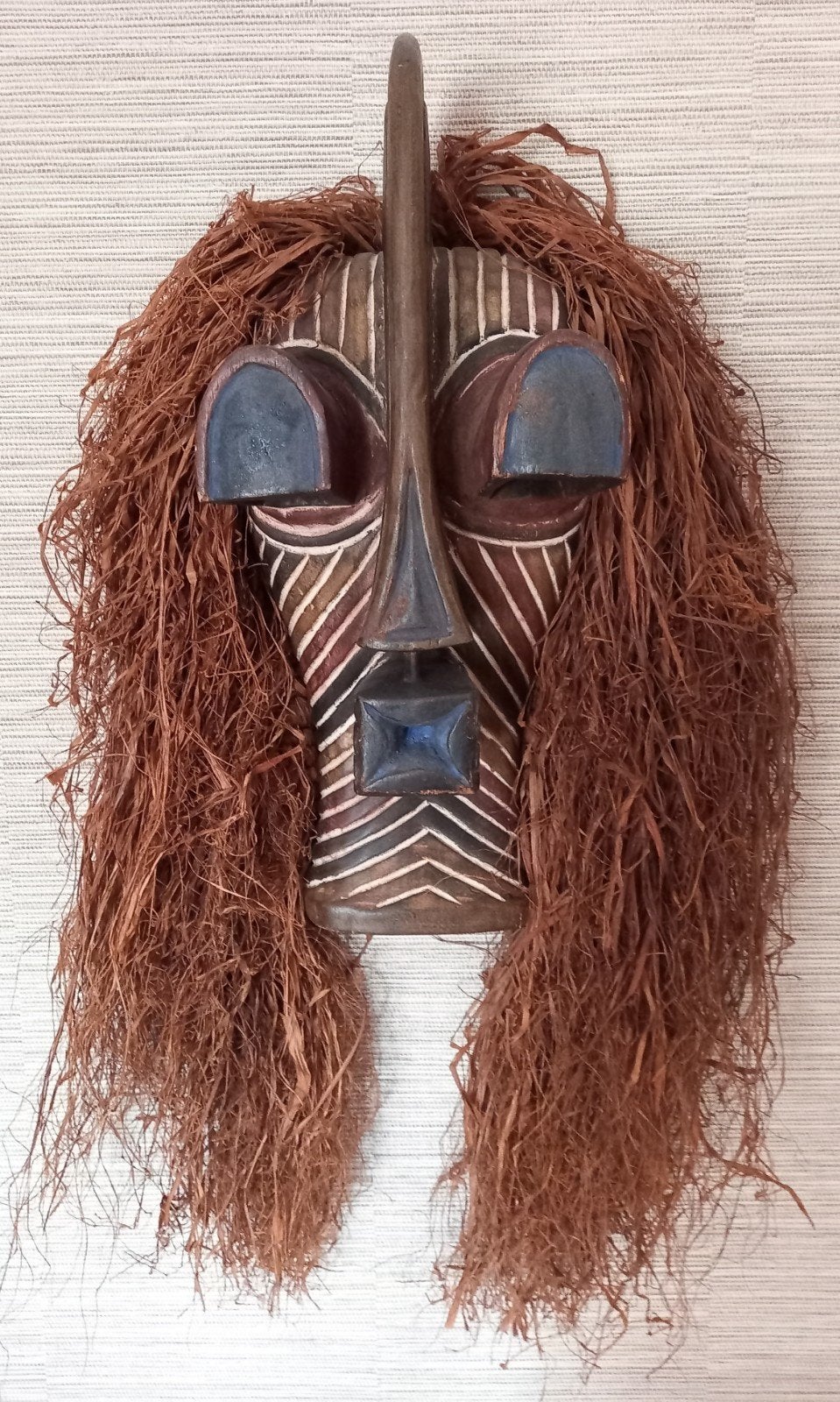 Groot Afrikaans masker KIFWEBE  56cm, Ophalen, Masker, Hout