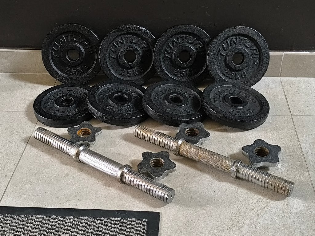 24kg Halterset van TUNTURI (30mm), Sport en Fitness, Ophalen, Gebruikt, Benen, Halterset
