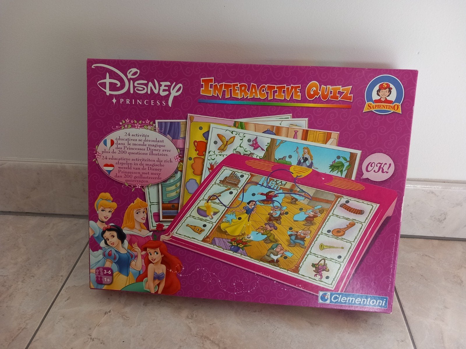 Disney princess interactieve quiz leerrijk spel clementoni, Enlèvement ou Envoi, Comme neuf, Découverte, Avec lumière