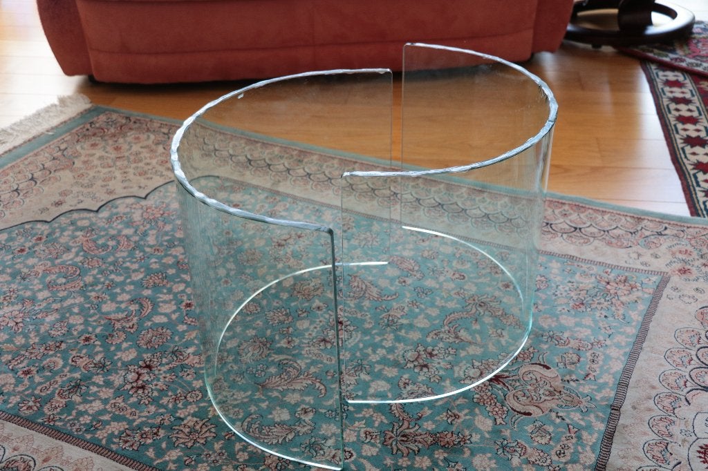 Pieds/support en verre table de salon, Rond, Verre, Enlèvement, Utilisé