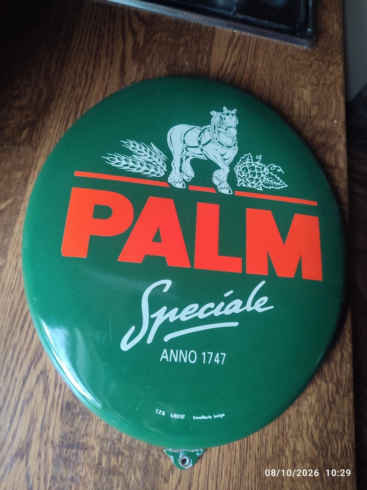 Plaque émaillée PALM de 1997., Collections, Enlèvement ou Envoi, Comme neuf, Panneau, Plaque ou Plaquette publicitaire, Palm