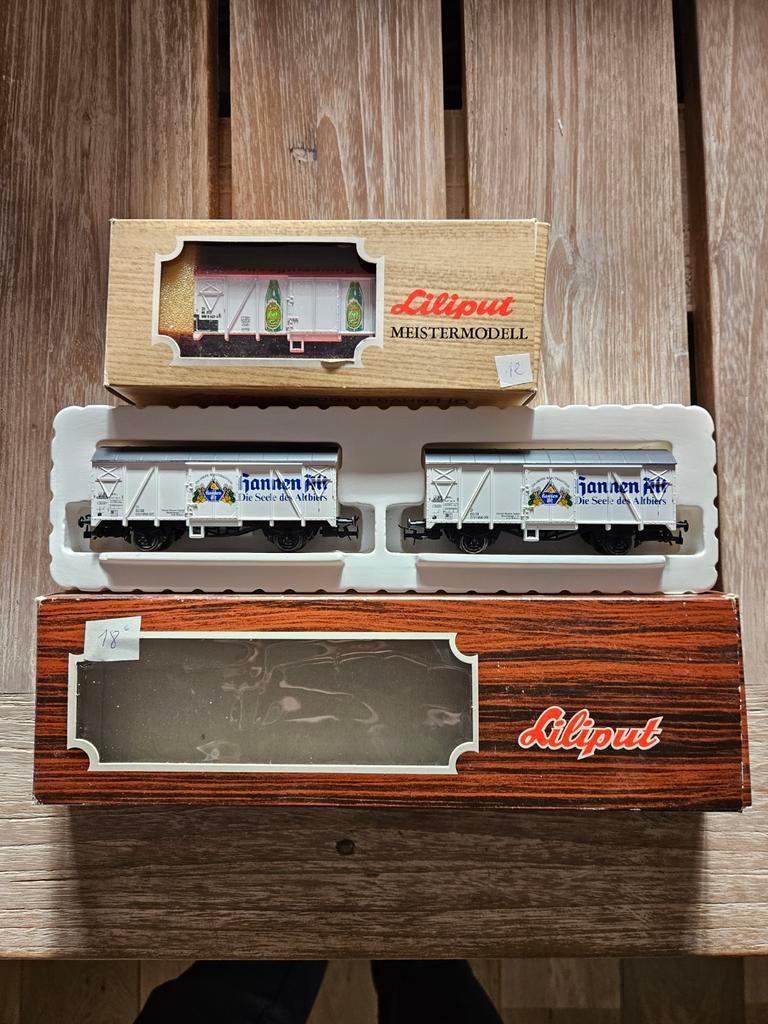Lot de wagons publicitaire Liliput, Hobby en Vrije tijd, Modeltreinen | H0, Gebruikt, Gelijkstroom, Wagon, Ophalen of Verzenden