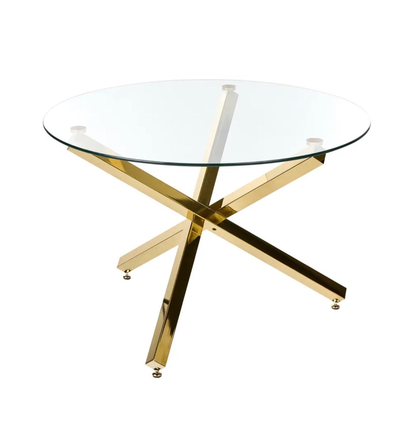 Table de repas en verre Beliani, Neuf, Rond, Enlèvement, 50 – 75