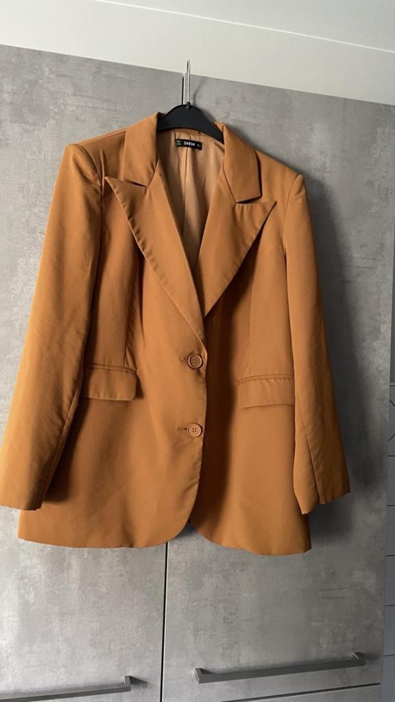 BLAZER camel oversize XS TU, Enlèvement ou Envoi, Neuf, Taille 34 (XS) ou plus petite, Costume ou Complet