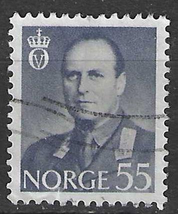 Noorwegen 1959/1960 - Yvert 383B - Koning Olav V - 55 O (ST), Postzegels en Munten, Postzegels | Europa | Scandinavië, Verzenden