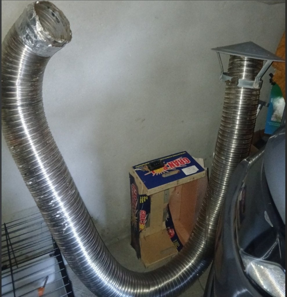 Tubage flexible inox double paroi / avec chapeau 14cm, Enlèvement ou Envoi