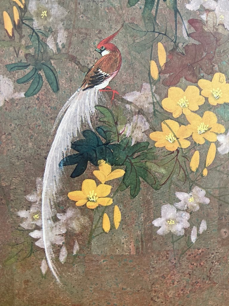 Reproduction d'art asiatique Feng Nian B.P. Co. 26x21cm, Antiquités & Art, 1950 - 1999, Faune et Flore, Autres techniques, 21 cm