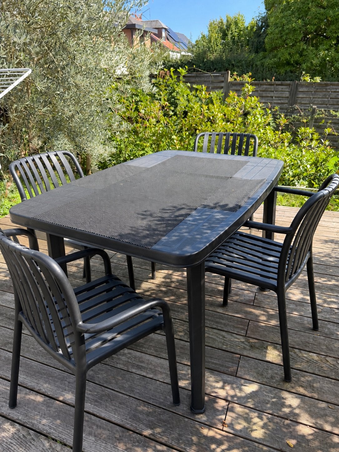 Table + chaises, Jardin & Terrasse, Enlèvement, Comme neuf