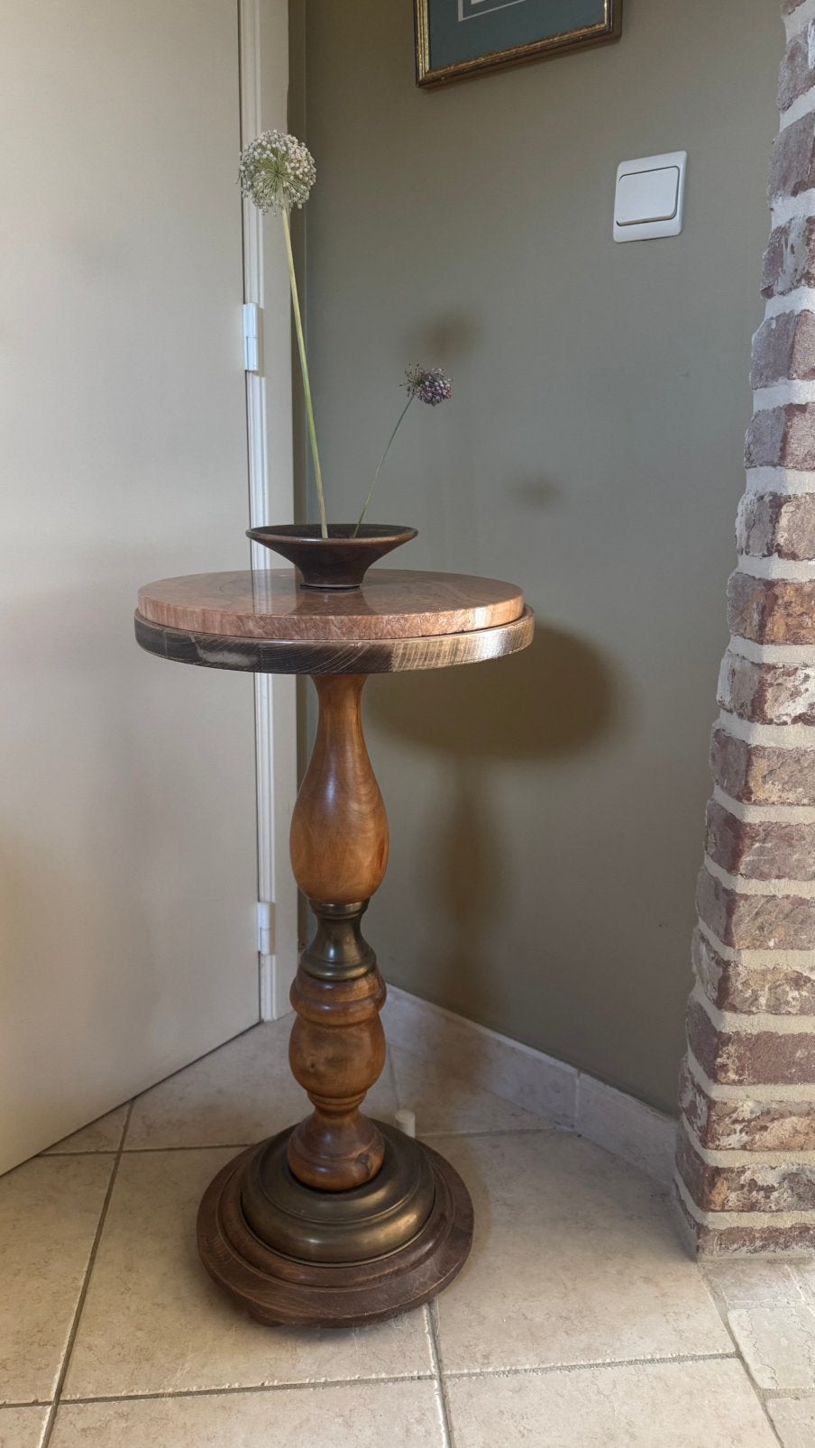 Table d'appoint française avec plateau en pierre, Enlèvement, Utilisé