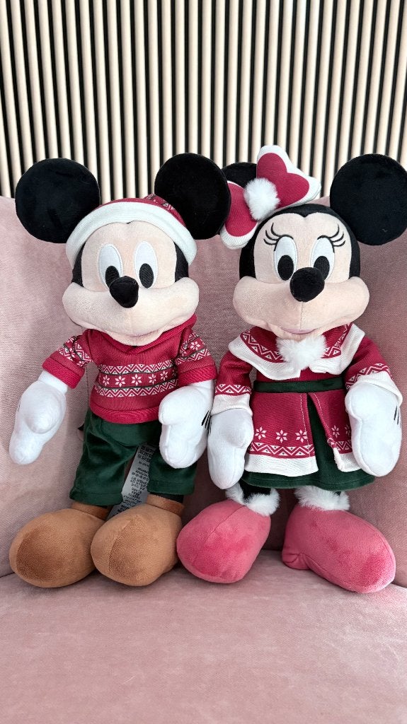 Peluches Collection Mickey & Minnie Noël 40cm, Enlèvement ou Envoi, Mickey Mouse, Comme neuf, Statue ou Figurine