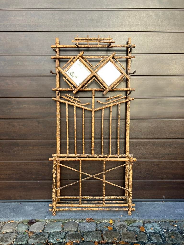 Vintage Bamboo hall stand / bamboe staande kapstok, Enlèvement, Utilisé, Portemanteau sur pied