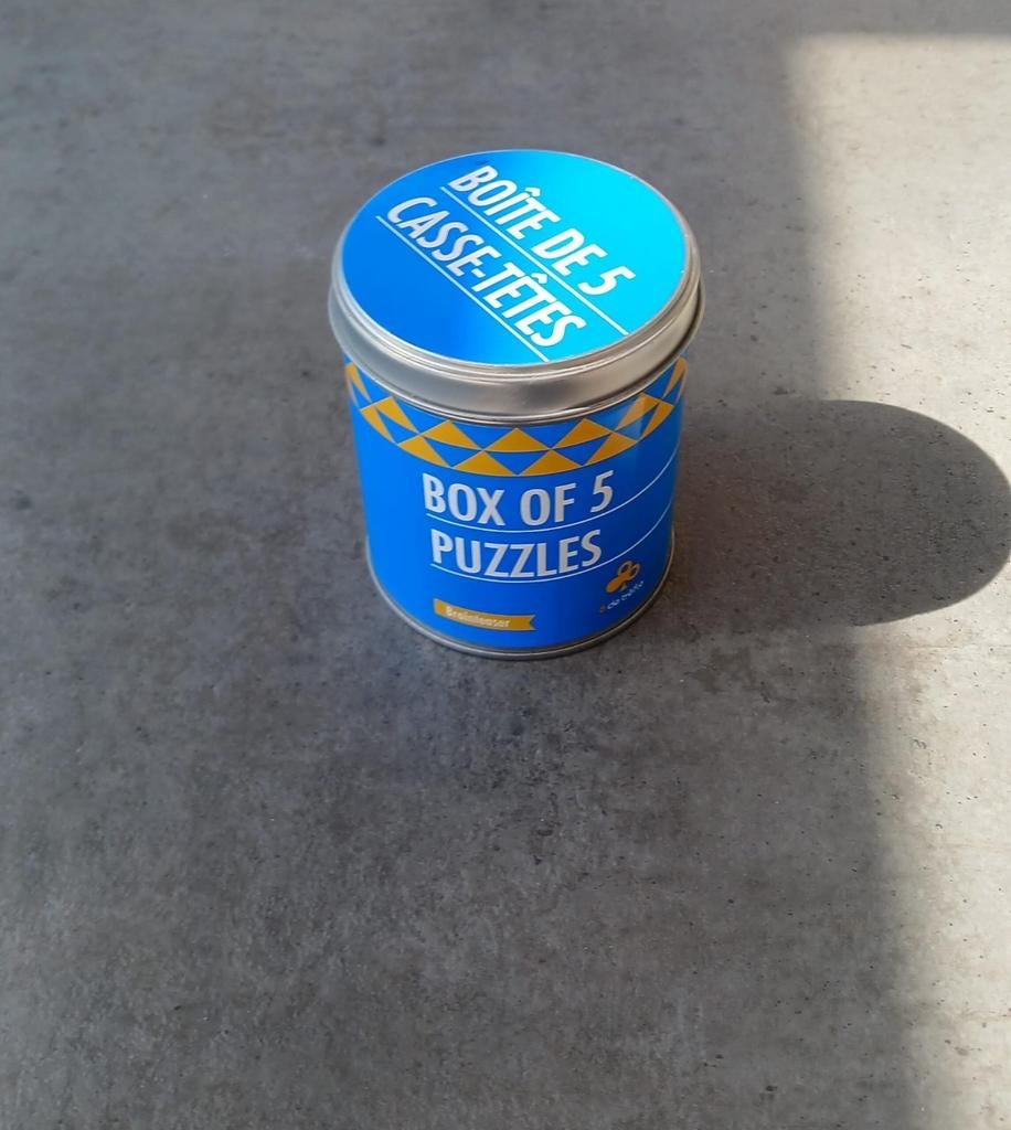 Box met 5 metalen breinpuzzels, Ophalen of Verzenden, Zo goed als nieuw, Puzzelen