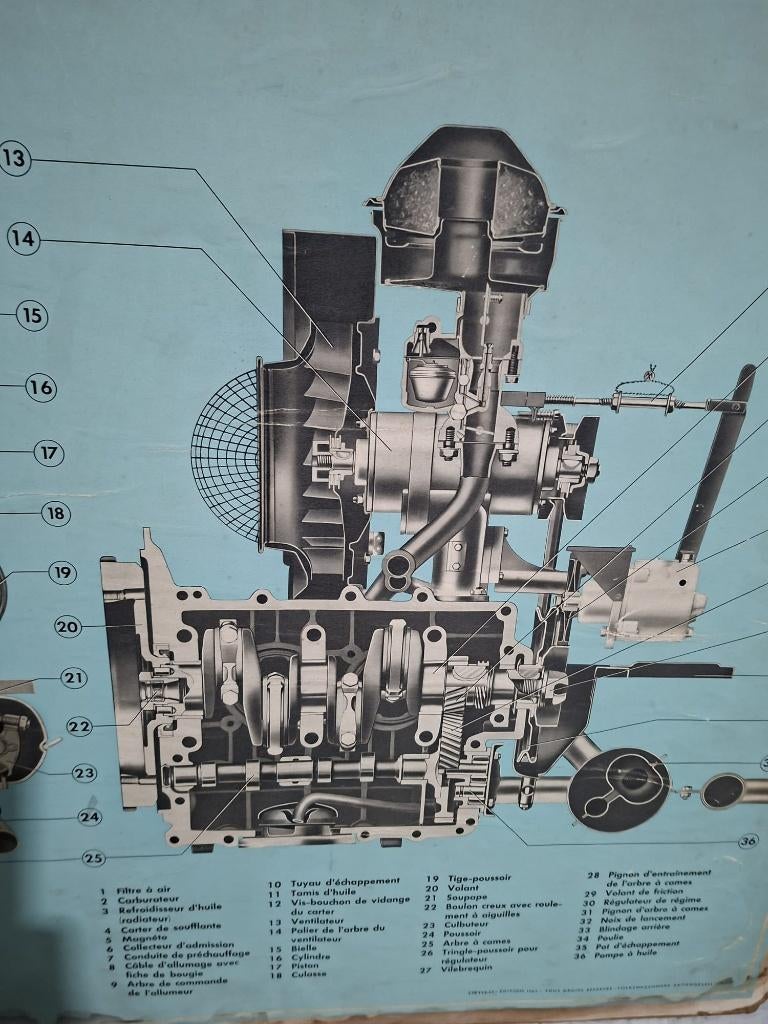 Volkswagen V1500, affiche d'atelier, 1960/61/62, 10 pièces, Enlèvement ou Envoi, Utilisé, Voitures