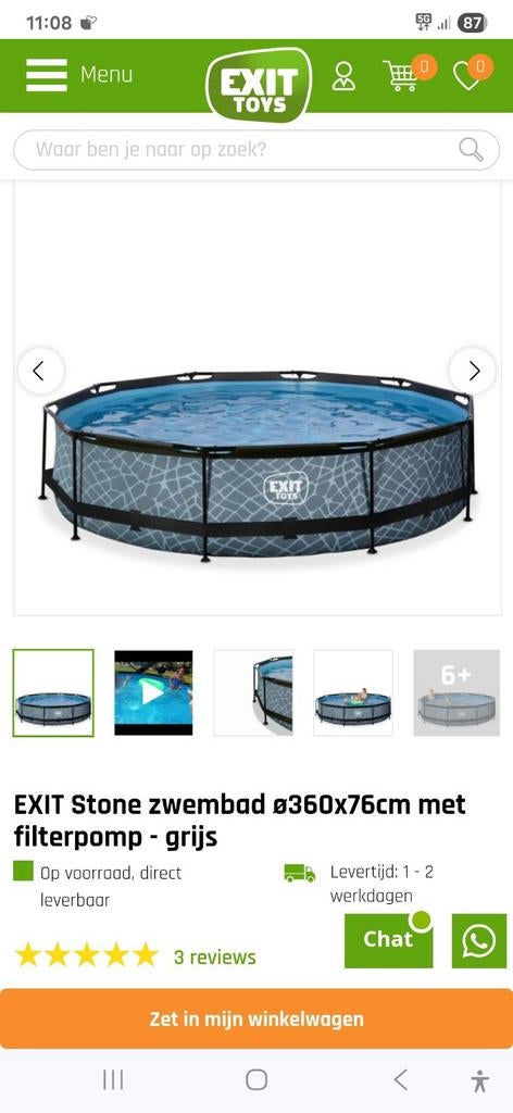 Zwembad Exit toys diameter 360., Ophalen, Gebruikt, Rond