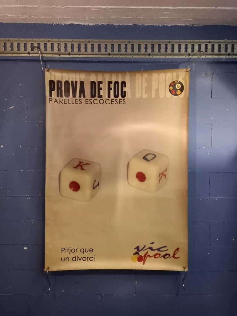 Vintage biljart snooker banners mancave decoratie, Ophalen of Verzenden, Gebruikt