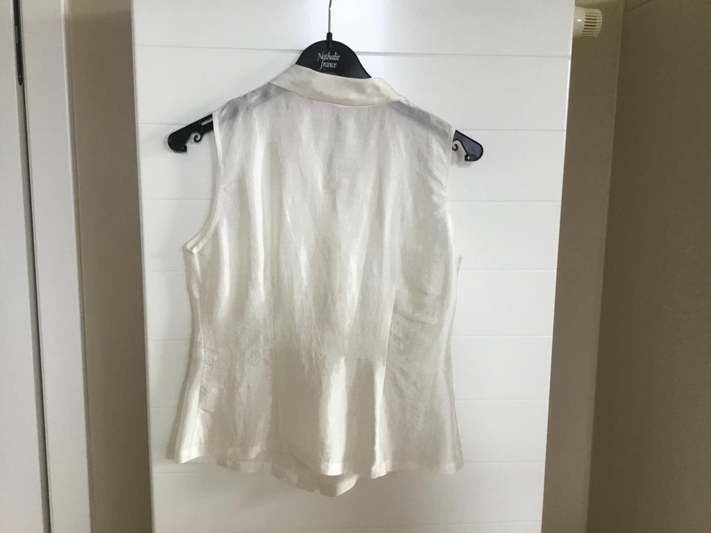 Zijden topje, Kleding | Dames, Ophalen of Verzenden, Zo goed als nieuw, Maat 36 (S), Wit
