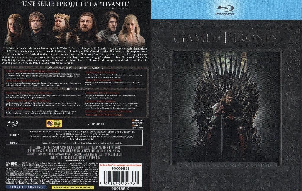 game of thrones  saison 1 (5 blu-ray), Enlèvement ou Envoi, Utilisé, Aventure, Coffret