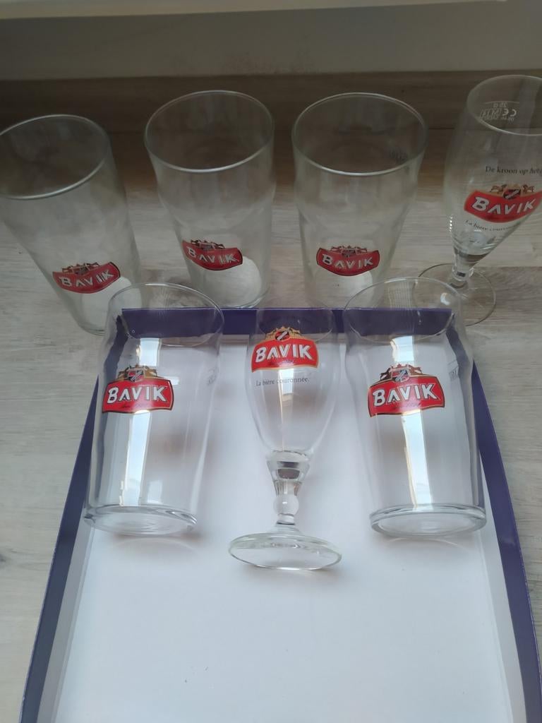 Bierglazen van biermerk Bavik, grote en kleine glazen, Verzamelen, Ophalen of Verzenden