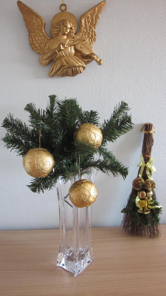 Vintage kerstversiering goudkleurig, Ophalen of Verzenden
