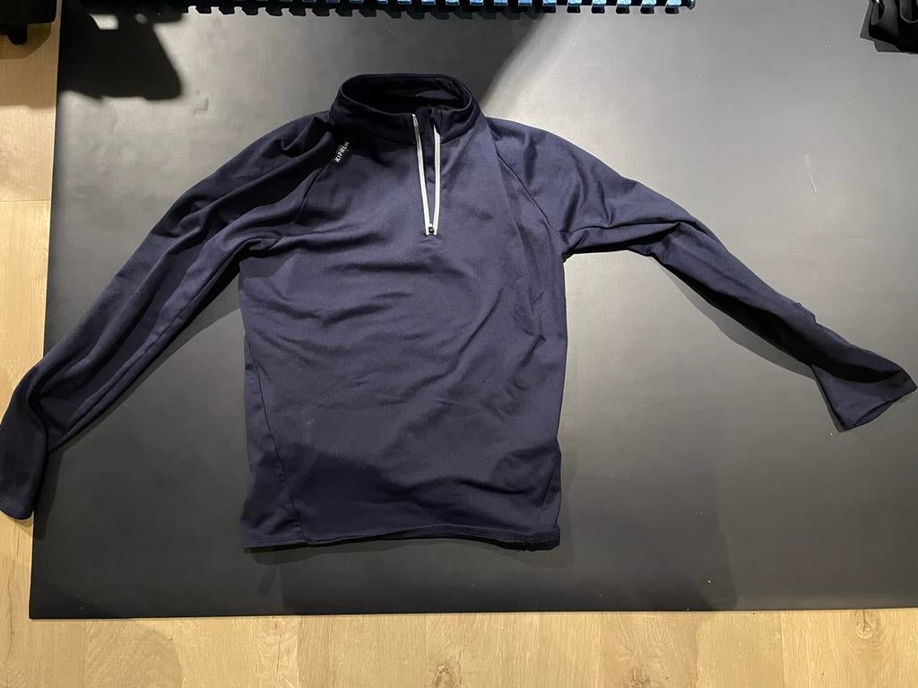 Loopshirt kiprun warm kid navy (10-11y small), Enlèvement, Comme neuf