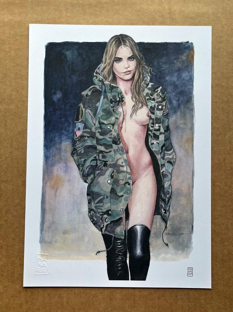 Manara - Kunstillustratie - Cara Delevingne, Verzenden