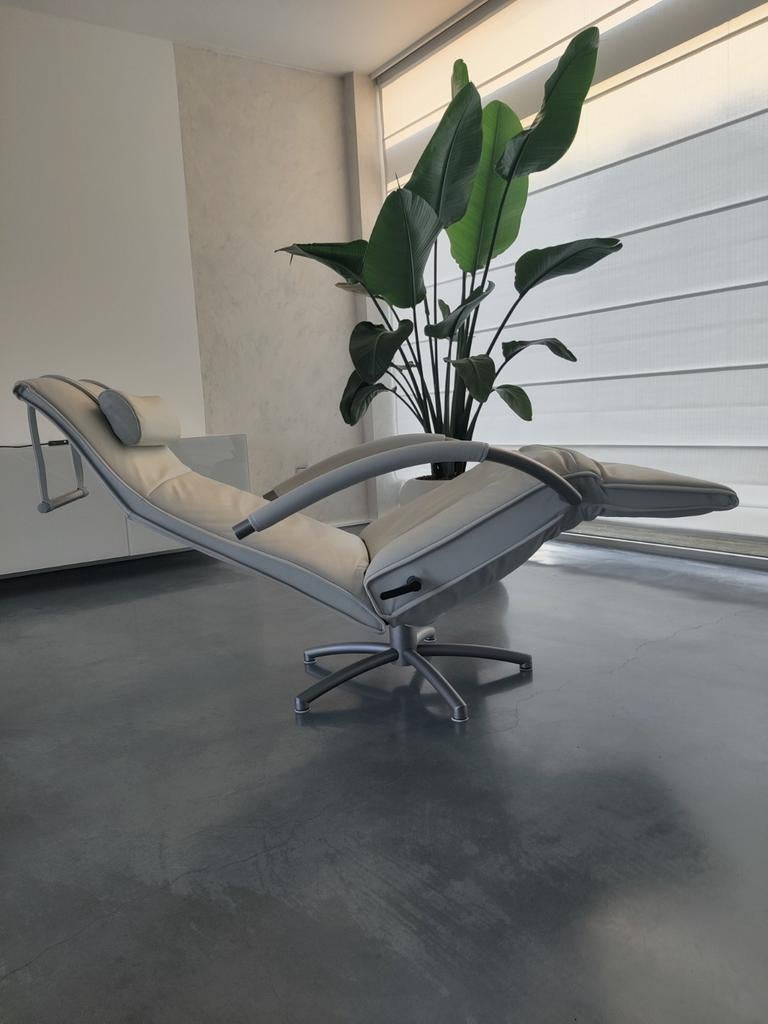 2 relax zetels Jori 7260 Mensana. Wit leder., Huis en Inrichting, Ophalen, Zo goed als nieuw, Leer