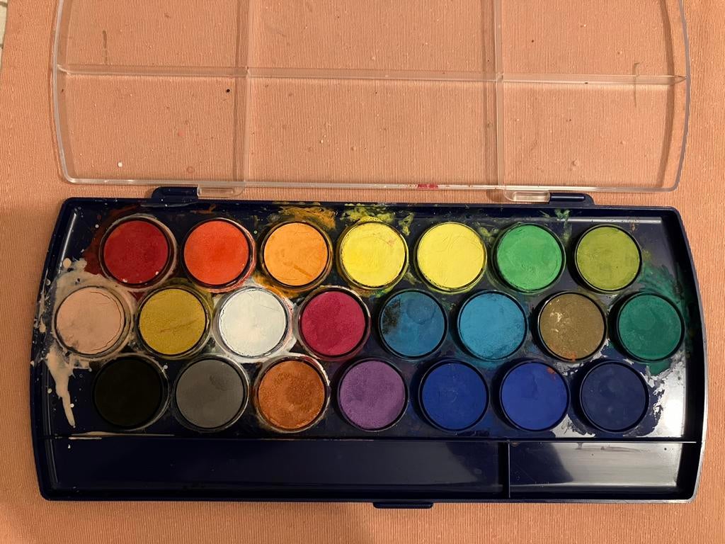Aquarelle Pelikan 22 couleurs de peinture dans un étui bleu, Enlèvement ou Envoi, Comme neuf