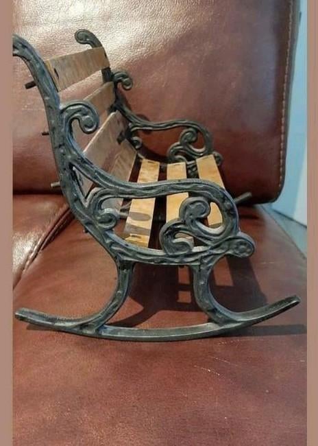 Banc vintage en fonte, longueur 25 cm, Antiquités & Art, Enlèvement ou Envoi