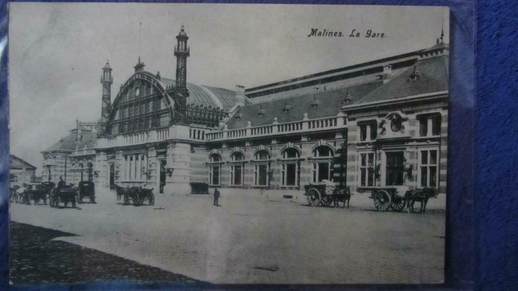 POSTKAART- MECHELEN, HET STATION., Ophalen of Verzenden, Voor 1920, Gelopen, Antwerpen