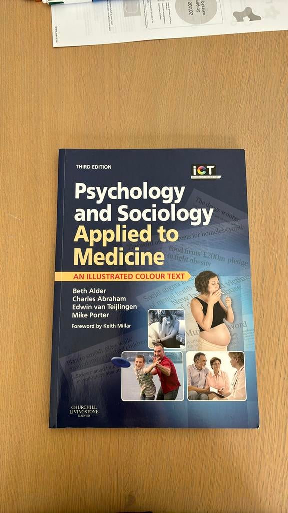Psychology and Sociology applied to medicine, Boeken, Ophalen of Verzenden, Zo goed als nieuw, Hoger Onderwijs