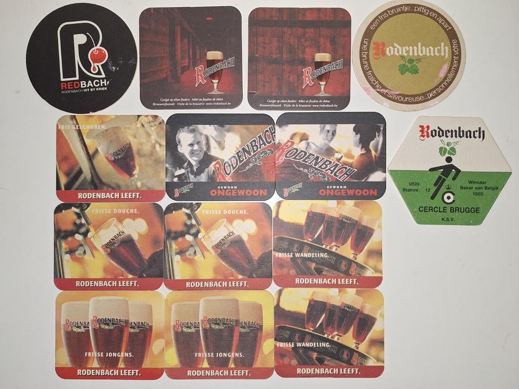 14 verschillende bierviltjes brouwerij Rodenbach Roeselare, Collections, Enlèvement ou Envoi