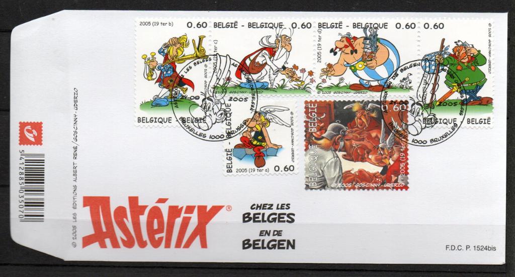 Année 2005 : FDC 3433-3438 du bloc 123 - Astérix chez les Be, Enlèvement