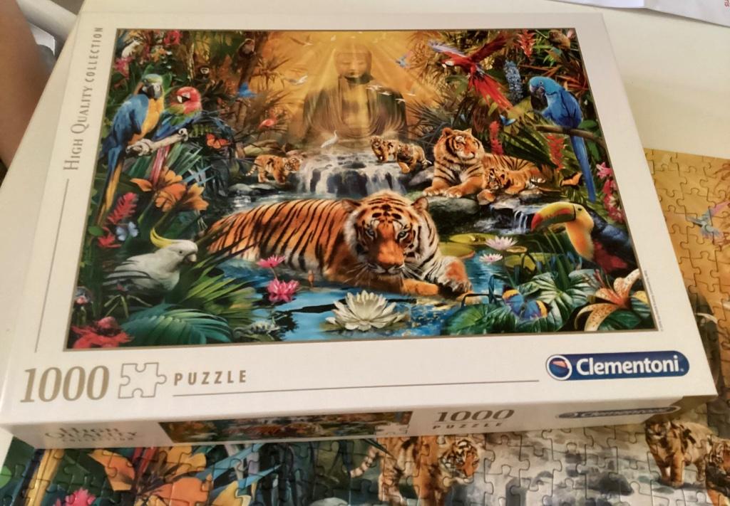 Puzzel van tijgers 1000 stuks (clementoni), Ophalen of Verzenden, 500 t/m 1500 stukjes, Zo goed als nieuw, Legpuzzel