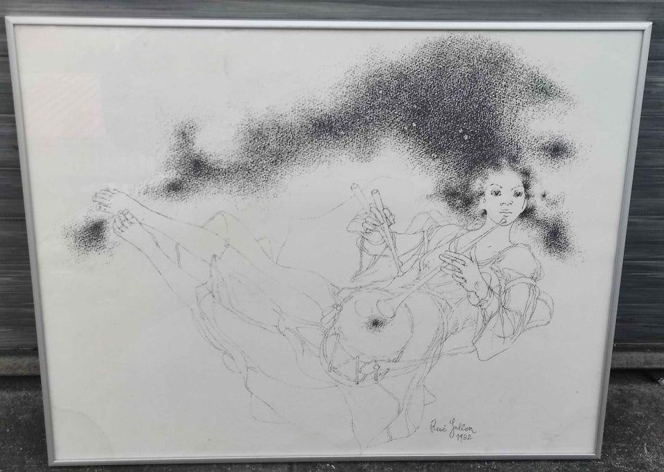 Lithographie signe René Julien, Enlèvement ou Envoi
