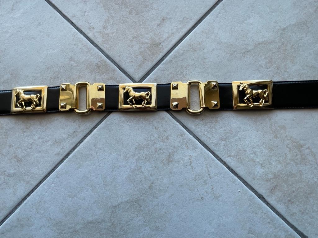 riem country paarden broekriem, 80 tot 90 cm, 3 tot 5 cm, Zwart, Tailleriem