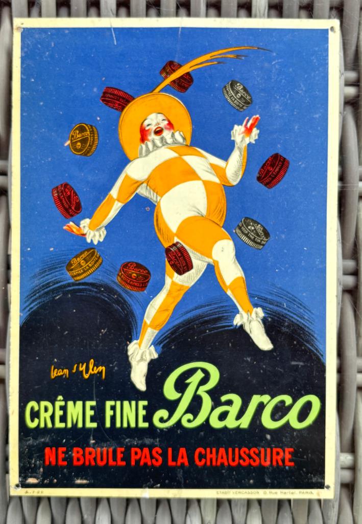 plaque tôle BARCO • Crème Fine chaussures • Jean d'Ylen 1922, Envoi
