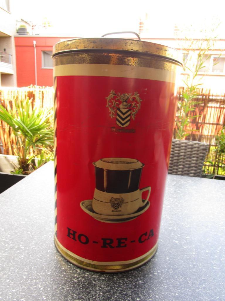 Oude Vintage blikken doos Rombouts filters voor de Horeca, Collections, Boîte en métal, Enlèvement ou Envoi, Utilisé, Café, Autres marques