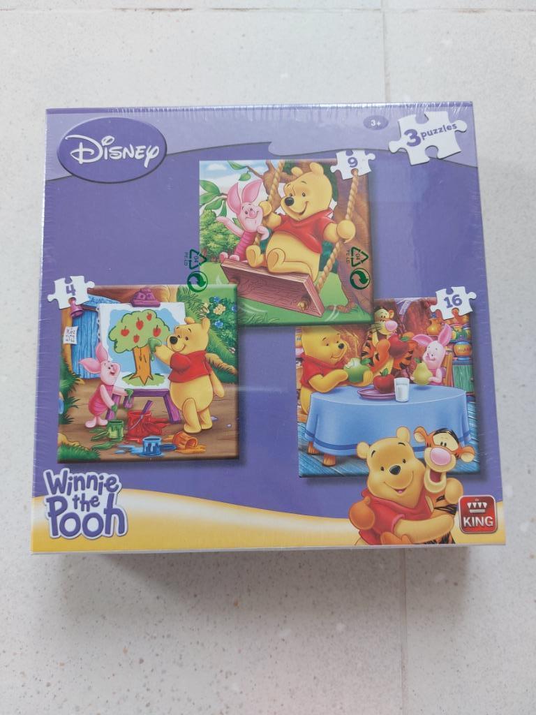 Legpuzzel (3st) Disney Winnie the Pooh 3+ (NIEUW), Ophalen, 10 tot 50 stukjes, Nieuw, 2 tot 4 jaar