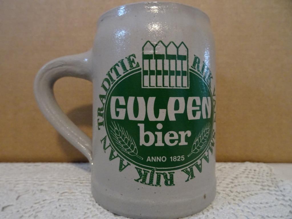 Chope à bière vintage Bière Gulpen Rijk aan traditie 1960, Enlèvement ou Envoi, Comme neuf, Chope(s), Gulpener