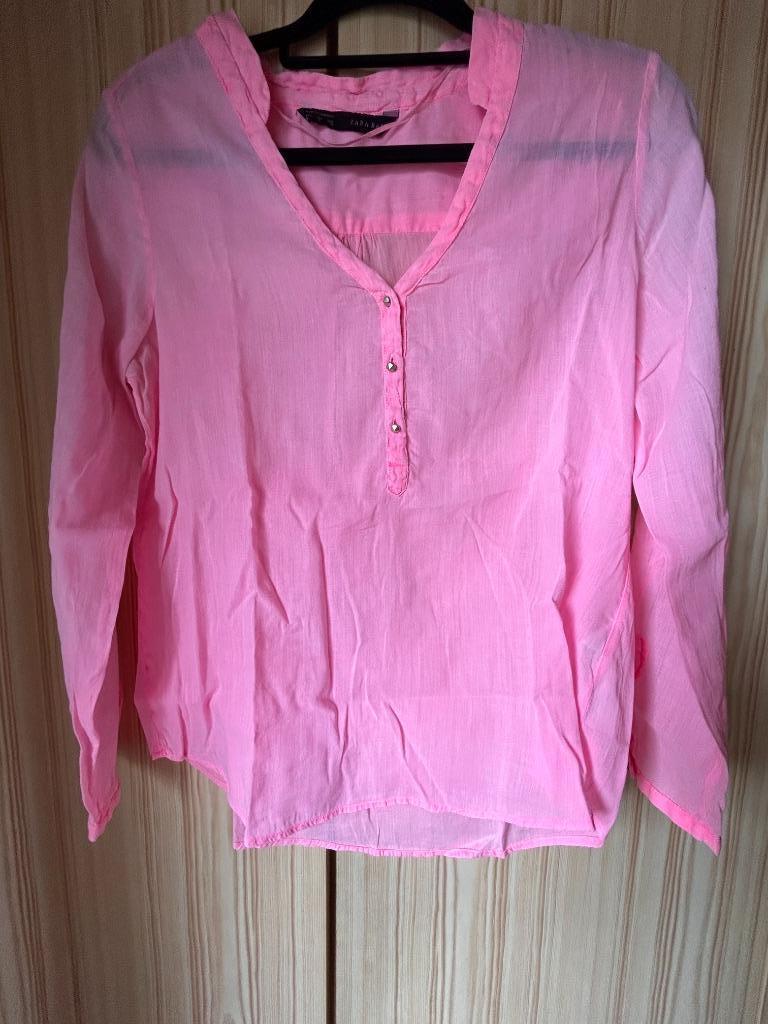 Roze blouse Zara medium, Kleding | Dames, Maat 38/40 (M), Ophalen of Verzenden, Zo goed als nieuw, Roze