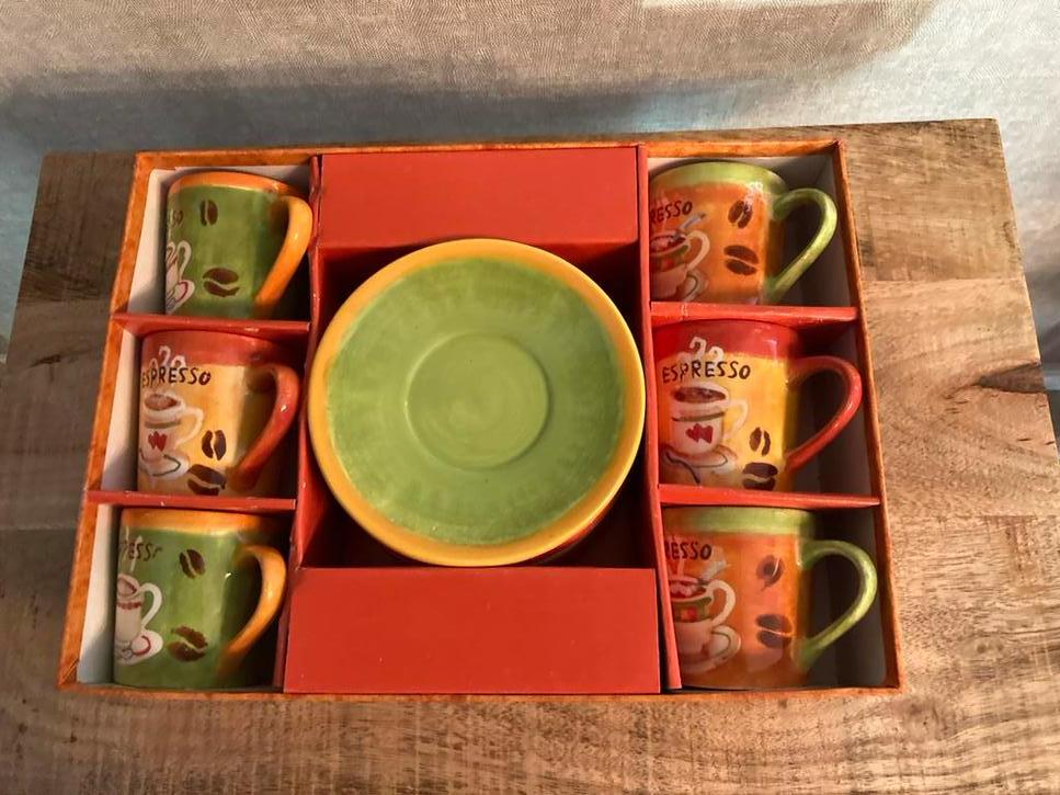 Nieuwe 6 espressotasjes met schoteltjes, Ophalen, Nieuw, Kop(pen) en/of Schotel(s)