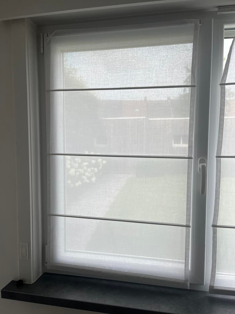 Gordijnen 111 op 67, Ophalen, 50 tot 100 cm, Wit, 100 tot 150 cm