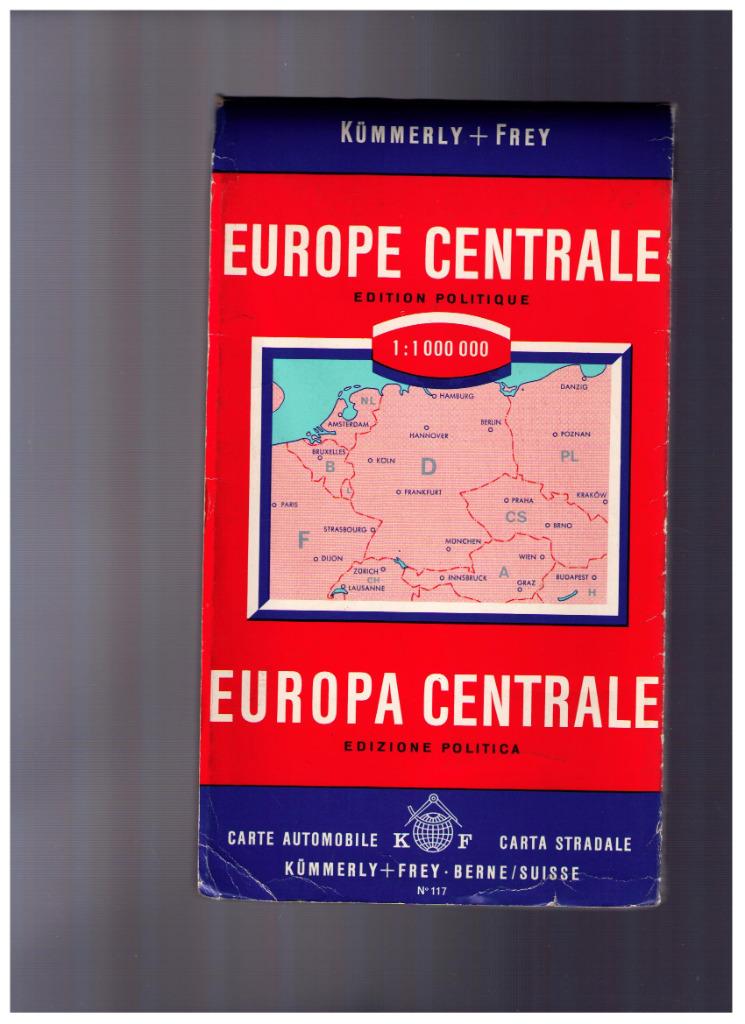 Carte routière Europe Centrale, Mitteleuropa (1:1 000 000), Enlèvement ou Envoi, Kümmerly + fre, Utilisé, Europe autre
