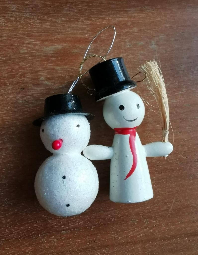 Sneeuwman poppetjes voor in de kerstboom. Kerstbal., Diversen, Ophalen of Verzenden