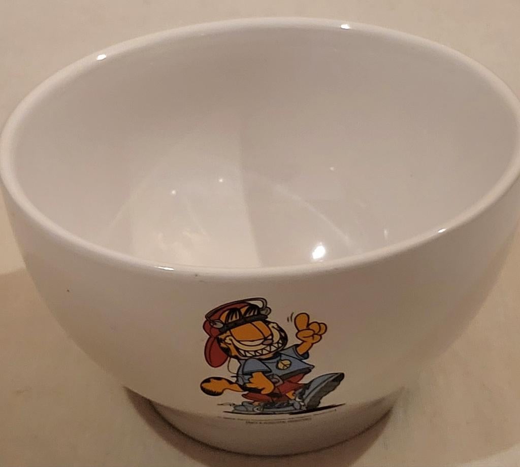 Garfield ontbijtkom OK gebaar, Verzamelen, Stripfiguren, Zo goed als nieuw, Garfield, Ophalen of Verzenden