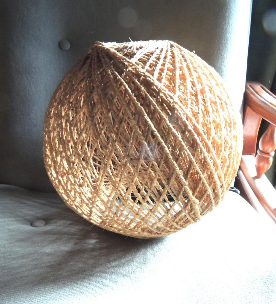 Abat-jour boule en cordes coloris naturel, Beige, Rond, Utilisé, 25 à 50 cm