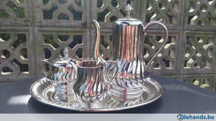Verzilverd Art Nouveau koffieservies, Antiek en Kunst
